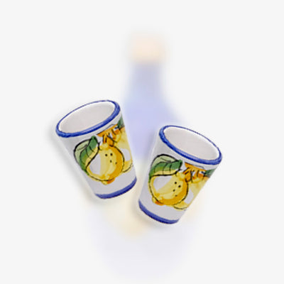 Dolceterra N°2 Handmade 'Lemons of Sorrento' Terracotta Glasses