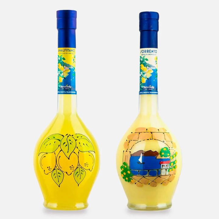 L60 南仏プロバンスプリント「レモンブルー」楕円プリント Italian Limoncello from Sorrento | Authentic Italian Liqueur