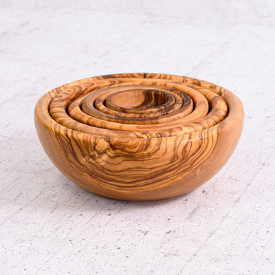 Olive Wood Mini Bowls Set
