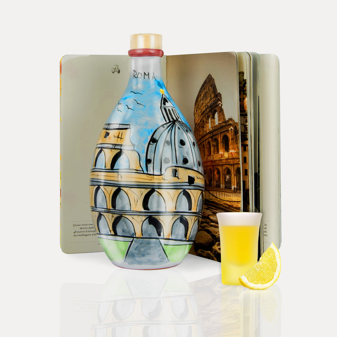 'Limoncello Sorrento' - Hand-Painted Jar & Italy Book