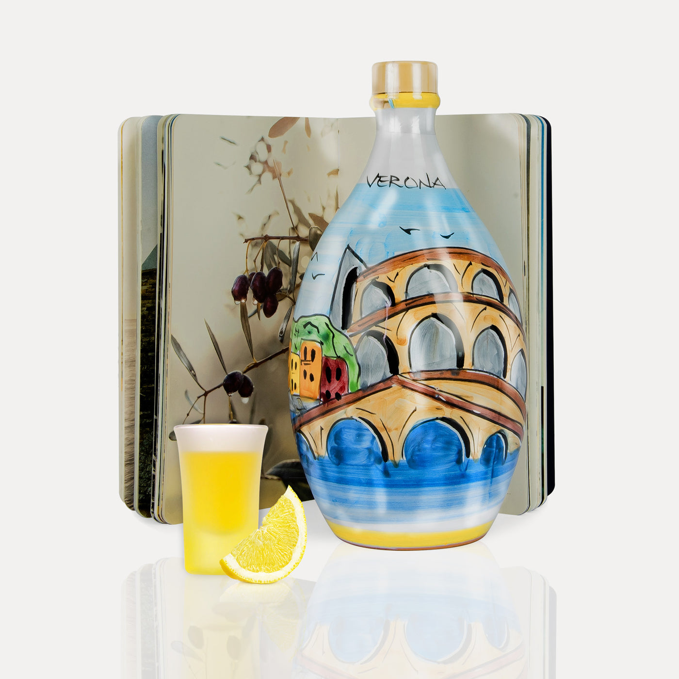 'Limoncello Sorrento' - Hand-Painted Jar & Italy Book