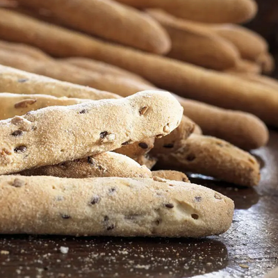 bread sticks with olives from Liguria