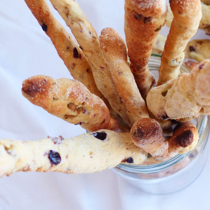 bread sticks with olives from Liguria