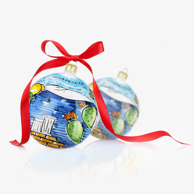 SICILIA Hand-Painted Christmas Balls Ornaments