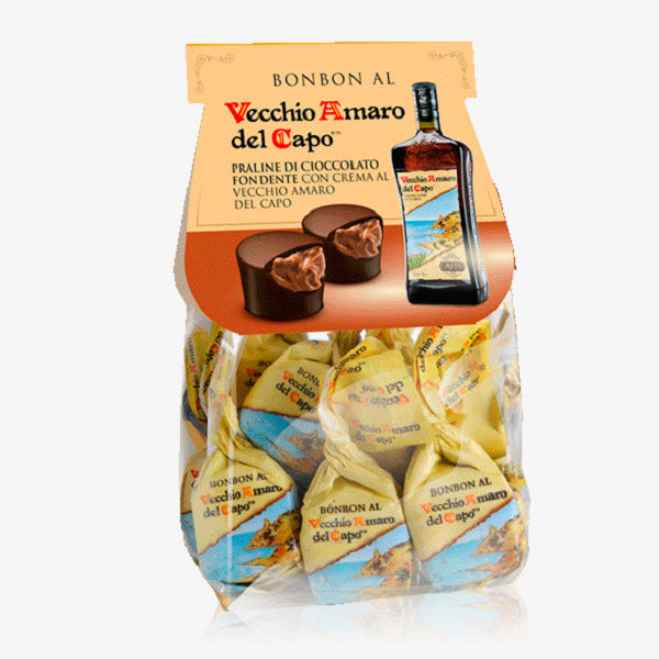 Chocolate bon bon with Amaro del capo Calabrian Liqueur