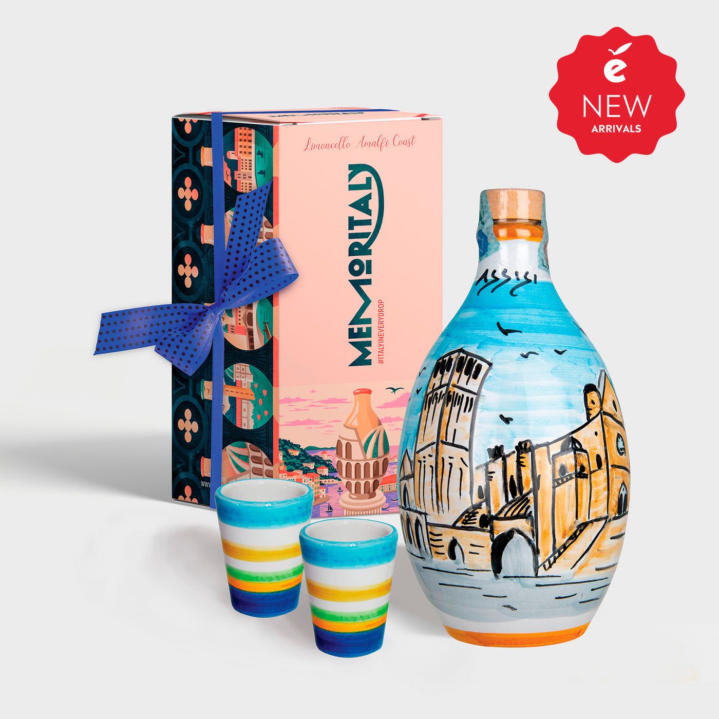 'Assisi' - Handmade Jar Limoncello and two Glasses