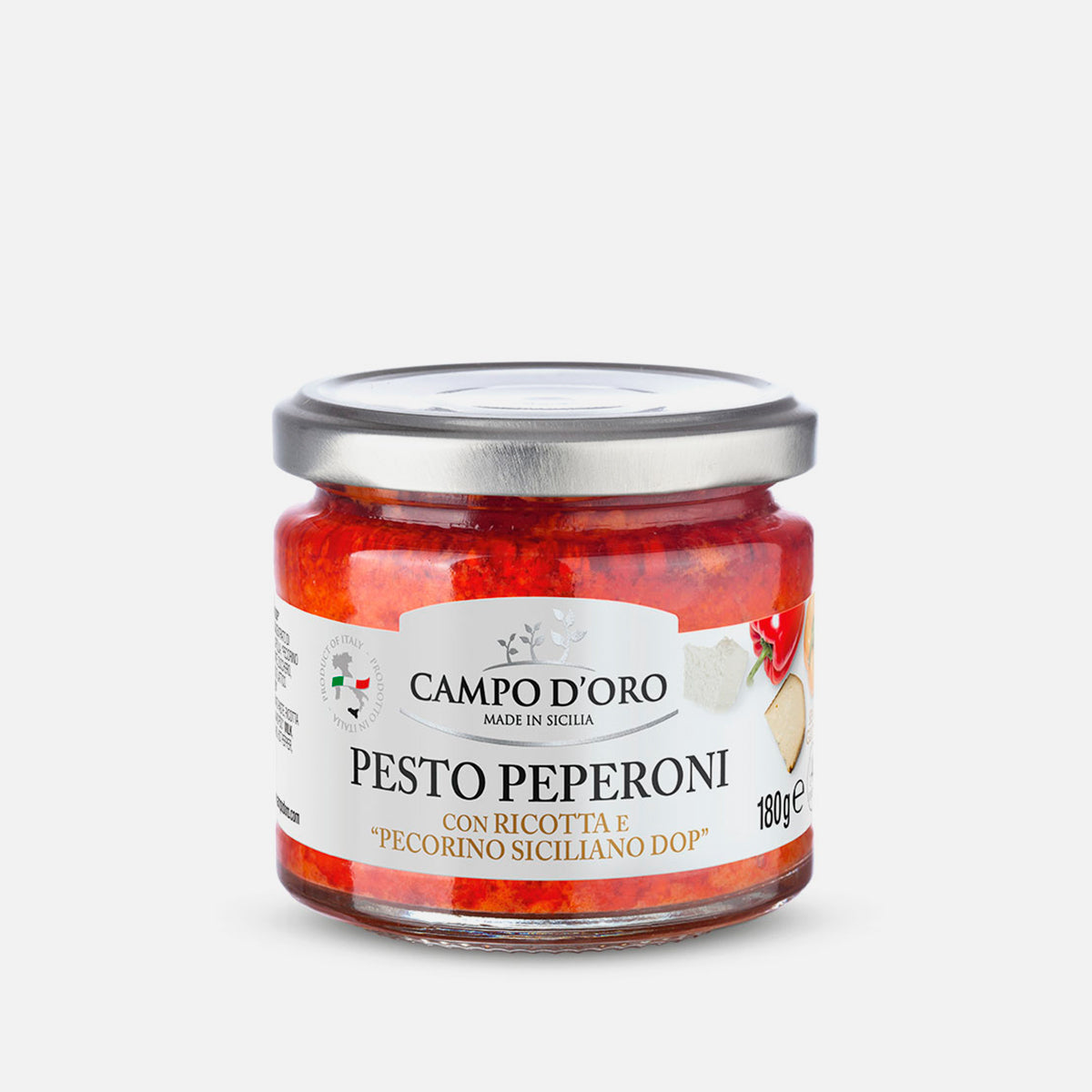 Pesto sicilien aux poivrons et Pecorino Siciliano DOP
