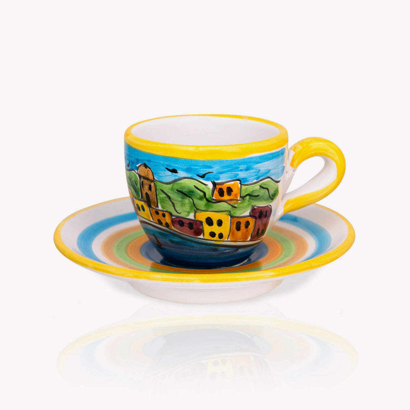 "Portofino" - Hand-painted Coffee Cup Memoritaly